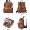 imageBOSTANTEN Leather Laptop Backpack for Women Designer Travel Backpack with Laptop Compartment Ladies Computer Shoulder Bags BeigeBrownBrown