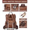 imageBOSTANTEN Leather Laptop Backpack for Women Designer Travel Backpack with Laptop Compartment Ladies Computer Shoulder Bags BeigeBrownBrown