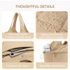 imageBOSTANTEN Puffer Tote Bag for Women Travel Tote Bag with Trolley Sleeve Lightweight Quilted Laptop Nurse Bag with ZipperKhaki