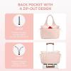 imageBOSTANTEN Puffer Tote Bag for Women Travel Tote Bag with Trolley Sleeve Lightweight Quilted Laptop Nurse Bag with ZipperPink
