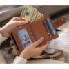 imageBOSTANTEN Slim Wallet for Women Small RFID Blocking Credit Card Holder Leather Bifold Wallets with Zipper Coin Pocket BeigeBrown0BeigeBrown