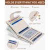 imageBOSTANTEN Slim Wallet for Women Small RFID Blocking Credit Card Holder Leather Bifold Wallets with Zipper Coin Pocket BeigeBrownBeige