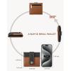 imageBOSTANTEN Slim Wallet for Women Small RFID Blocking Credit Card Holder Leather Bifold Wallets with Zipper Coin Pocket BeigeBrownBlackBrown