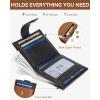 imageBOSTANTEN Slim Wallet for Women Small RFID Blocking Credit Card Holder Leather Bifold Wallets with Zipper Coin Pocket BeigeBrownBlackBrown