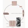 imageBOSTANTEN Slim Wallet for Women Small RFID Blocking Credit Card Holder Leather Bifold Wallets with Zipper Coin Pocket BeigeBrownPink