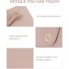 imageBOSTANTEN Slim Wallet for Women Small RFID Blocking Credit Card Holder Leather Bifold Wallets with Zipper Coin Pocket BeigeBrownPink