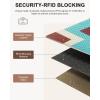 imageBOSTANTEN Slim Wallet for Women Small RFID Blocking Credit Card Holder Leather Bifold Wallets with Zipper Coin Pocket BeigeBrownVintageRainbow