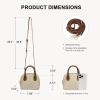 imageBOSTANTEN Small Crossbody Bag Mini Purses for Women Trendy Cute Vegan Leather Satchel Handbag with Detachable Shoulder StrapApricot