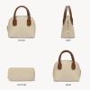 imageBOSTANTEN Small Crossbody Bag Mini Purses for Women Trendy Cute Vegan Leather Satchel Handbag with Detachable Shoulder StrapApricot