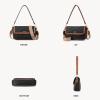 imageBOSTANTEN Small Crossbody Bag Mini Purses for Women Trendy Cute Vegan Leather Satchel Handbag with Detachable Shoulder StrapC01black With Brown