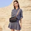 imageBOSTANTEN Small Crossbody Bag Mini Purses for Women Trendy Cute Vegan Leather Satchel Handbag with Detachable Shoulder StrapC01black With Brown