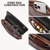 imageBOSTANTEN Small Crossbody Bag Mini Purses for Women Trendy Cute Vegan Leather Satchel Handbag with Detachable Shoulder StrapC01black With Brown