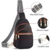 imageBOSTANTEN Small Sling Bag for Women Leather Crossbody Bags Fanny Pack Chest Bag for Travel2black