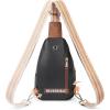 imageBOSTANTEN Small Sling Bag for Women Leather Crossbody Bags Fanny Pack Chest Bag for Travel2black With Brown