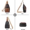 imageBOSTANTEN Small Sling Bag for Women Leather Crossbody Bags Fanny Pack Chest Bag for Travel2black With Brown