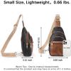 imageBOSTANTEN Small Sling Bag for Women Leather Crossbody Bags Fanny Pack Chest Bag for Travel2black With Brown