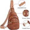 imageBOSTANTEN Small Sling Bag for Women Leather Crossbody Bags Fanny Pack Chest Bag for Travel3brown