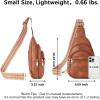 imageBOSTANTEN Small Sling Bag for Women Leather Crossbody Bags Fanny Pack Chest Bag for Travel3brown