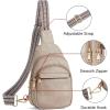 imageBOSTANTEN Small Sling Bag for Women Leather Crossbody Bags Fanny Pack Chest Bag for Travel4cloud Grey