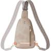 imageBOSTANTEN Small Sling Bag for Women Leather Crossbody Bags Fanny Pack Chest Bag for Travel4cloud Grey