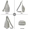 imageBOSTANTEN Small Sling Bag for Women Leather Crossbody Bags Fanny Pack Chest Bag for Travel4twilight Grey