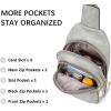imageBOSTANTEN Small Sling Bag for Women Leather Crossbody Bags Fanny Pack Chest Bag for Travel4twilight Grey