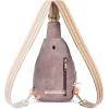 imageBOSTANTEN Small Sling Bag for Women Leather Crossbody Bags Fanny Pack Chest Bag for Travel5purple