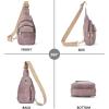 imageBOSTANTEN Small Sling Bag for Women Leather Crossbody Bags Fanny Pack Chest Bag for Travel5purple
