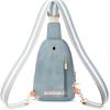 imageBOSTANTEN Small Sling Bag for Women Leather Crossbody Bags Fanny Pack Chest Bag for Travel6denim Blue