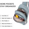 imageBOSTANTEN Small Sling Bag for Women Leather Crossbody Bags Fanny Pack Chest Bag for Travel6denim Blue