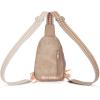 imageBOSTANTEN Small Sling Bag for Women Leather Crossbody Bags Fanny Pack Chest Bag for Travel7light Brown