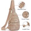 imageBOSTANTEN Small Sling Bag for Women Leather Crossbody Bags Fanny Pack Chest Bag for Travel7light Brown