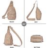 imageBOSTANTEN Small Sling Bag for Women Leather Crossbody Bags Fanny Pack Chest Bag for Travel7light Brown