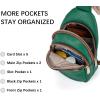 imageBOSTANTEN Small Sling Bag for Women Leather Crossbody Bags Fanny Pack Chest Bag for Travel8lichee Green