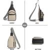 imageBOSTANTEN Small Sling Bag for Women Leather Crossbody Bags Fanny Pack Chest Bag for TravelAblackbeige