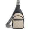 imageBOSTANTEN Small Sling Bag for Women Leather Crossbody Bags Fanny Pack Chest Bag for TravelAblackbeige