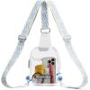 imageBOSTANTEN Small Sling Bag for Women Leather Crossbody Bags Fanny Pack Chest Bag for TravelDwhiteblue