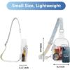 imageBOSTANTEN Small Sling Bag for Women Leather Crossbody Bags Fanny Pack Chest Bag for TravelDwhiteblue