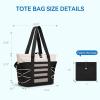 imageBOSTANTEN Travel Tote Bag for Women Foldable Gym Bag Beach Bag Sports Bag Waterproof Shoping Bag with Zipper SleeveAblack With Offwhite