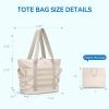 imageBOSTANTEN Travel Tote Bag for Women Foldable Gym Bag Beach Bag Sports Bag Waterproof Shoping Bag with Zipper SleeveAoffwhite