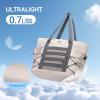 imageBOSTANTEN Travel Tote Bag for Women Foldable Gym Bag Beach Bag Sports Bag Waterproof Shoping Bag with Zipper SleeveAoffwhite With Gray
