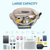imageBOSTANTEN Travel Tote Bag for Women Foldable Gym Bag Beach Bag Sports Bag Waterproof Shoping Bag with Zipper SleeveAoffwhite With Gray