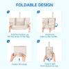 imageBOSTANTEN Travel Tote Bag for Women Foldable Gym Bag Beach Bag Sports Bag Waterproof Shoping Bag with Zipper SleeveAoffwhite With Gray