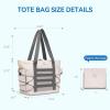 imageBOSTANTEN Travel Tote Bag for Women Foldable Gym Bag Beach Bag Sports Bag Waterproof Shoping Bag with Zipper SleeveAoffwhite With Gray