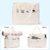 imageBOSTANTEN Travel Tote Bag for Women Foldable Gym Bag Beach Bag Sports Bag Waterproof Shoping Bag with Zipper SleeveBbeige