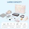 imageBOSTANTEN Travel Tote Bag for Women Foldable Gym Bag Beach Bag Sports Bag Waterproof Shoping Bag with Zipper SleeveBbeige