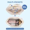 imageBOSTANTEN Travel Tote Bag for Women Foldable Gym Bag Beach Bag Sports Bag Waterproof Shoping Bag with Zipper SleeveBbeige