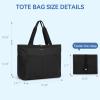imageBOSTANTEN Travel Tote Bag for Women Foldable Gym Bag Beach Bag Sports Bag Waterproof Shoping Bag with Zipper SleeveBblack