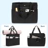 imageBOSTANTEN Travel Tote Bag for Women Foldable Gym Bag Beach Bag Sports Bag Waterproof Shoping Bag with Zipper SleeveBblack
