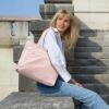 imageBOSTANTEN Travel Tote Bag for Women Foldable Gym Bag Beach Bag Sports Bag Waterproof Shoping Bag with Zipper SleeveBpink